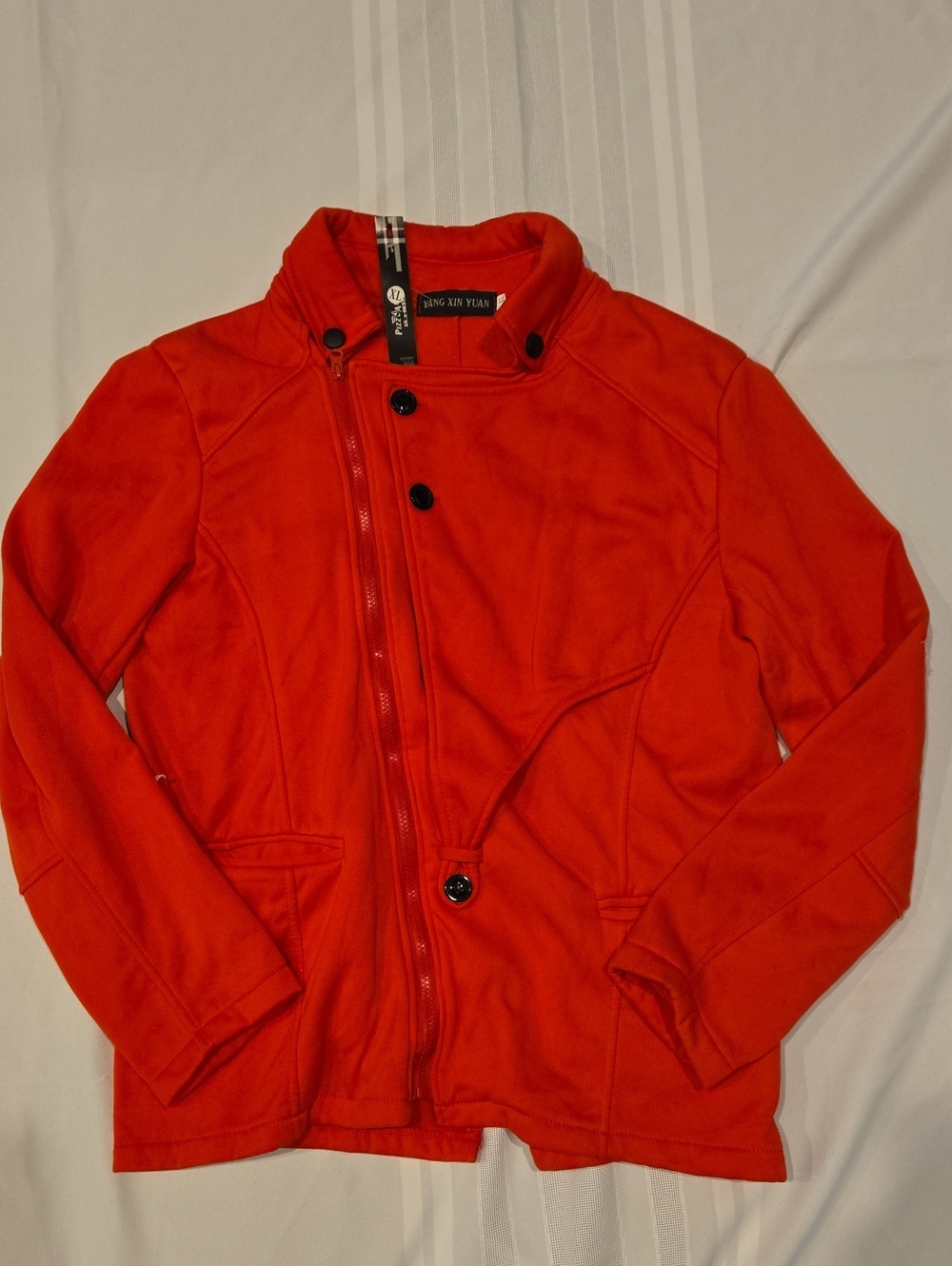 Women's Lightweight Asymmetrical Red Jacket - Picture 1 of 7